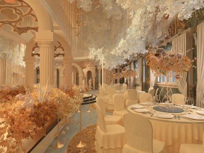简欧酒店宴会厅3D模型下载